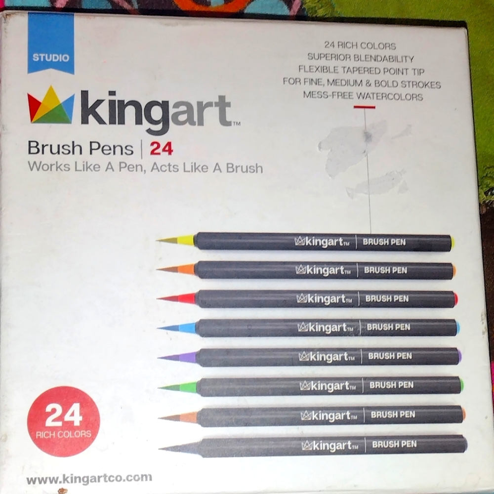 KINGART Pro Brush Pens, 24 Colors for Real Watercolor Painting